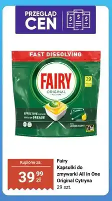 Biedronka Kapsułki do zmywarki Fairy All In One Original Cytryna oferta