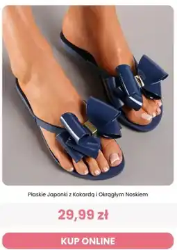 Renee Płaskie japonki z kokardą i okrągłym noskiem Renee oferta