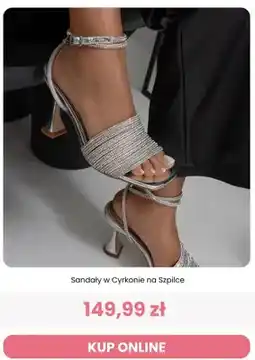 Renee Sandały damskie w cyrkonie na szpilce Renee oferta
