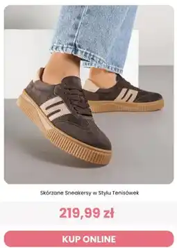Renee Buty damskie skórzane sneakersy w stylu tenisówek Renee oferta