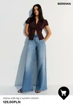 Bershka Jeansy wide leg z wysokim stanem Bershka oferta