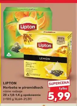 Kaufland Herbata czarna z cytryną w piramidkach Lipton oferta