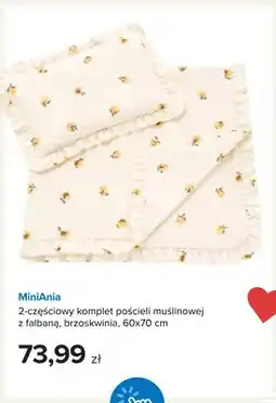 Smyk Komplet pościeli muślinowej MiniAnia 2-częściowy z falbaną brzoskwinia 60x70 cm oferta