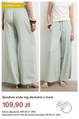 Medicine Spodnie wide leg damskie z lnem oferta