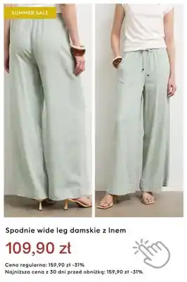 Spodnie wide leg damskie z lnem
