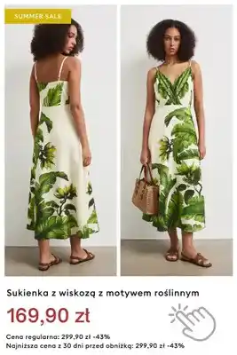 Sukienka z wiskozą z motywem roślinnym