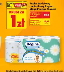 Biedronka Papier toaletowy rumiankowy Regina Mega Paczka, 16 rolek oferta