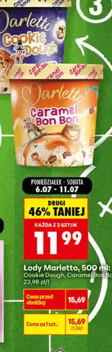 Biedronka Lody Marletto, 500 ml: Cookie Dough, Caramel Bon Bon oferta