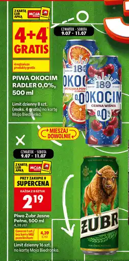 Biedronka Piwa Okocim Radler 0,0% oferta