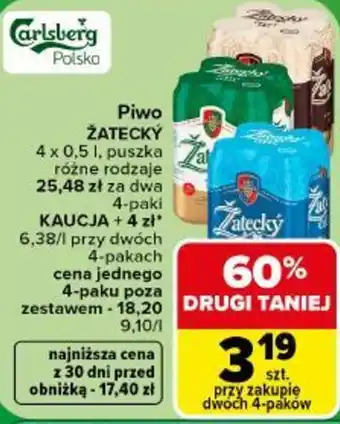 Carrefour Piwo ŻATECKY oferta