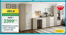 ERLI Młodzieżowy zestaw mebli z lamelami kaszmir dąb oferta