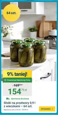 ERLI Słoiki na przetwory 0,9 l z wieczkami 64-pak oferta
