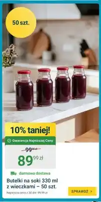 ERLI Butelki na soki 330 ml z wieczkami 50-pak oferta
