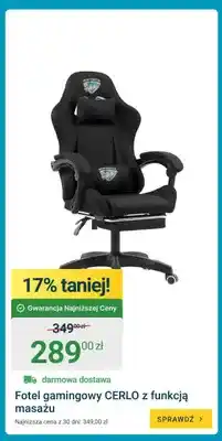 ERLI Fotel gamingowy Cerlo z funkcją masażu oferta