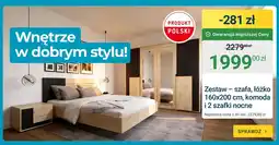 ERLI Zestaw szafa łóżko 160x200 cm komoda i 2 szafki nocne oferta
