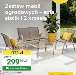 ERLI Zestaw mebli ogrodowych sofa stolik i 2 krzesła oferta