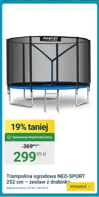 ERLI Trampolina ogrodowa NEO-SPORT 252 cm zestaw z drabinką oferta