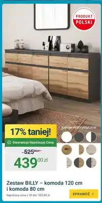 ERLI Zestaw komód BILLY komoda 120 cm i komoda 80 cm oferta