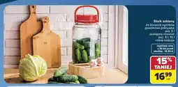 Carrefour Słoik szklany do kiszenia ogórków z plastikową pokrywką oferta