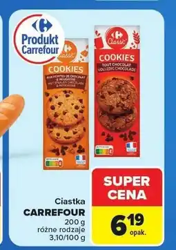 Carrefour Ciastka Cookies z kawałkami czekolady Carrefour oferta