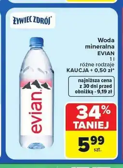Carrefour Woda mineralna niegazowana Evian oferta