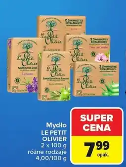 Carrefour Mydło w kostce Le Petit Olivier lawendowe 2-pak oferta