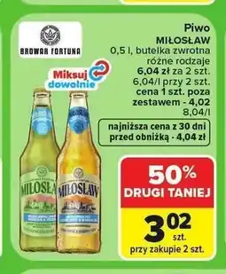 Carrefour Piwo Miłosław Pilzner oferta