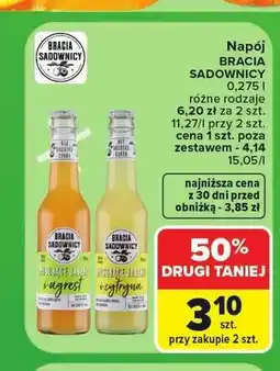 Carrefour Napój Bracia Sadownicy Musujące Jabłko i agrest oferta
