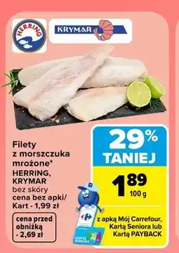 Carrefour Filety z morszczuka mrożone bez skóry Herring Krymar oferta