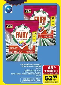 Carrefour Kapsułki do zmywarki Fairy Platinum Plus Anti-Dull oferta