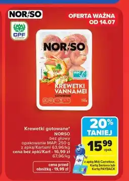 Carrefour Krewetki gotowane Norso bez głowy oferta