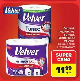 Carrefour Ręcznik papierowy Velvet Turbo Duo 2-pak oferta