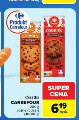 Carrefour Ciastka Cookies z czekoladą Carrefour Classic oferta