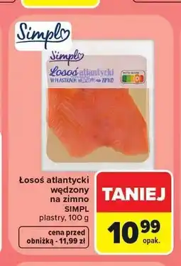 Carrefour Łosoś atlantycki wędzony na zimno Simply plastry oferta