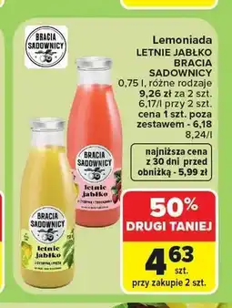 Carrefour Lemoniada Bracia Sadownicy Letnie Jabłko z cytryną i miętą oferta