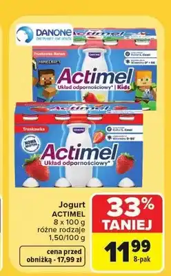 Carrefour Jogurt pitny Danone Actimel Kids 8-pak oferta