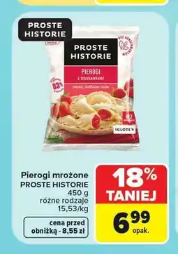 Carrefour Pierogi mrożone z truskawkami Proste Historie oferta