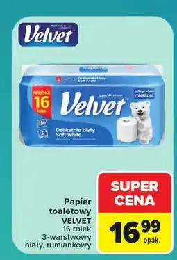 Carrefour Papier toaletowy Velvet delikatnie biały oferta