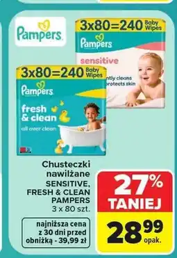 Carrefour Chusteczki nawilżane Pampers Fresh & Clean oferta