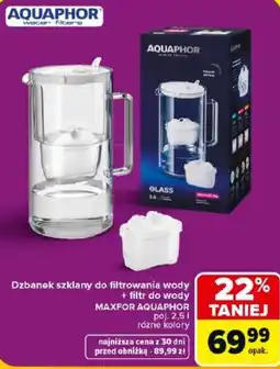 Carrefour Dzbanek szklany do filtrowania wody MAXFOR AQUAPHOR oferta