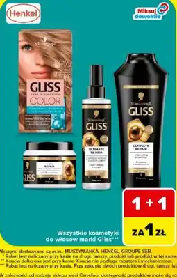 Carrefour Wszystkie kosmetyki do włosów marki Gliss oferta