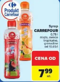 Carrefour Syrop CARREFOUR mięta, owoce tropikalne, grenadine oferta