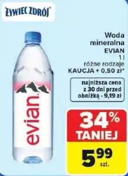 Carrefour Woda mineralna EVIAN oferta