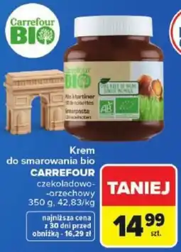 Carrefour Krem do smarowania bio czekoladowo-orzechowy oferta
