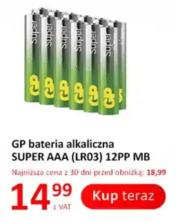 Poczta Polska GP bateria alkaliczna SUPER AAA (LR03) 12PP MB oferta