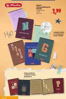 Lidl Herlitz Zeszyt przedmiotowy A5, 60 kartek oferta