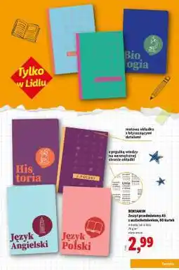 Lidl BENIAMIN Zeszyt przedmiotowy A5 oferta