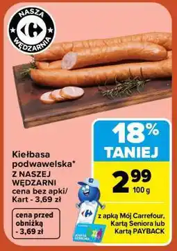 Carrefour Kiełbasa podwawelska oferta