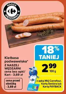Carrefour Kiełbasa podwawelska oferta