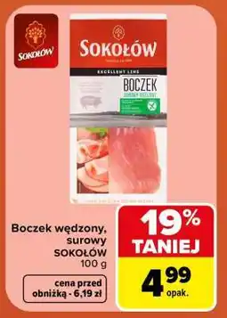 Carrefour Boczek wędzony, surowy SOKOŁÓW oferta
